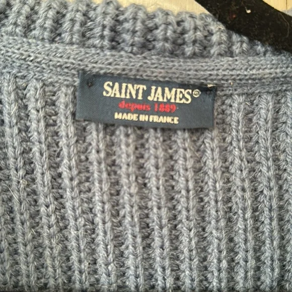 Saint James French Blue cardigan size 8 - Picture 3 of 4